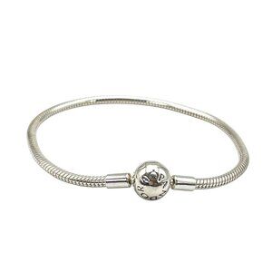 Pandora Smooth Sterling Silver Snake Chain Pandora Clasp Bracelet - 7.1 Inches